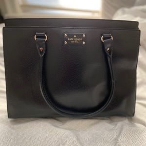 Black Leather Kate Spade Laptop Bag - like new!